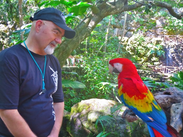 Steve Lord and a macaw